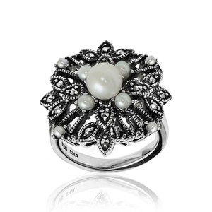 Marcasite and Seed Pearl Victorian-style Ring